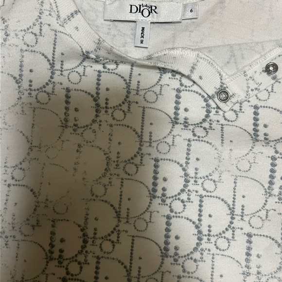 Dior Kids White and Blue Logo T-Shirt - Picture 2 of 3